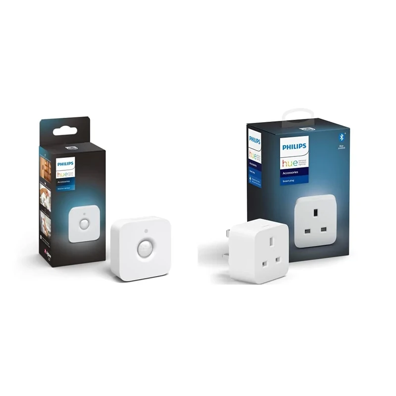 Philips Hue Indoor Motion Sensor with Wireless Control. Smart Lighting Accessory. & Smart Plug. Works with Alexa, Google Assistant and Apple Homekit, White, 1 Count (Pack of 1)