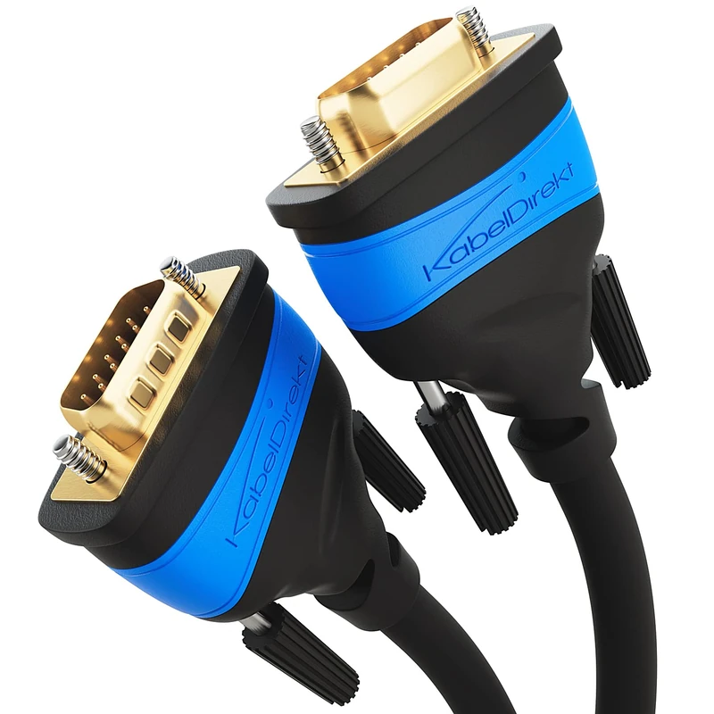 KabelDirekt VGA Cable – 10x 3m – for maximum video quality thanks to high-purity copper conductors (Full HD, monitor cable & VGA lead, connects computers to screens/projectors, 15-pin D-Sub)