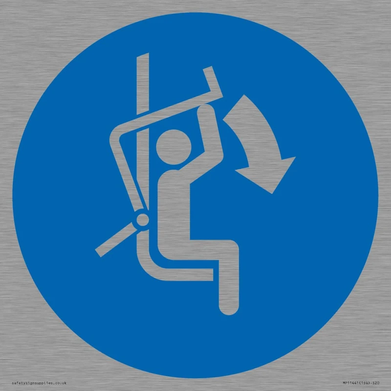 Mandatory: Open safety bar of chairlift Sign - 200x200mm - S20
