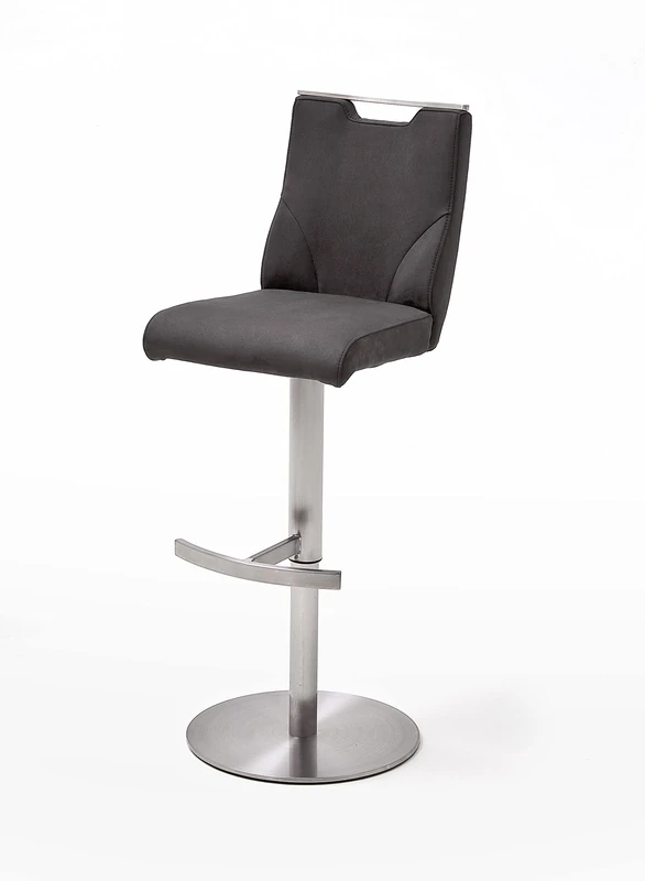 Robas Lund Giulia C Bar Stool Anthracite Leather Rotatable 360° Height Adjustable