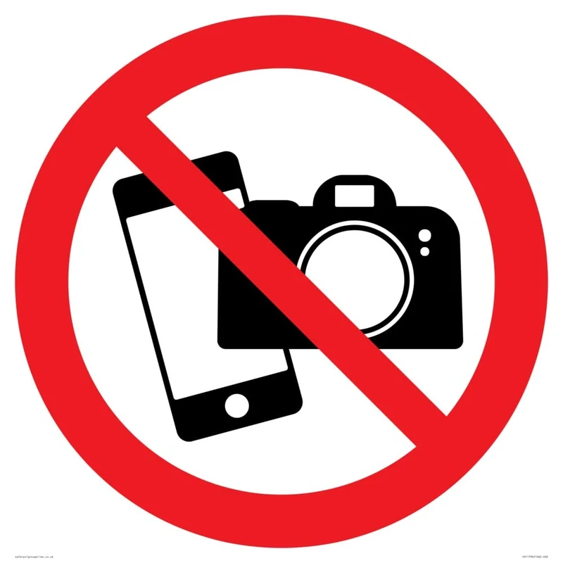 P932 Prohibition: No filming or photography Sign - 600x600mm - S60