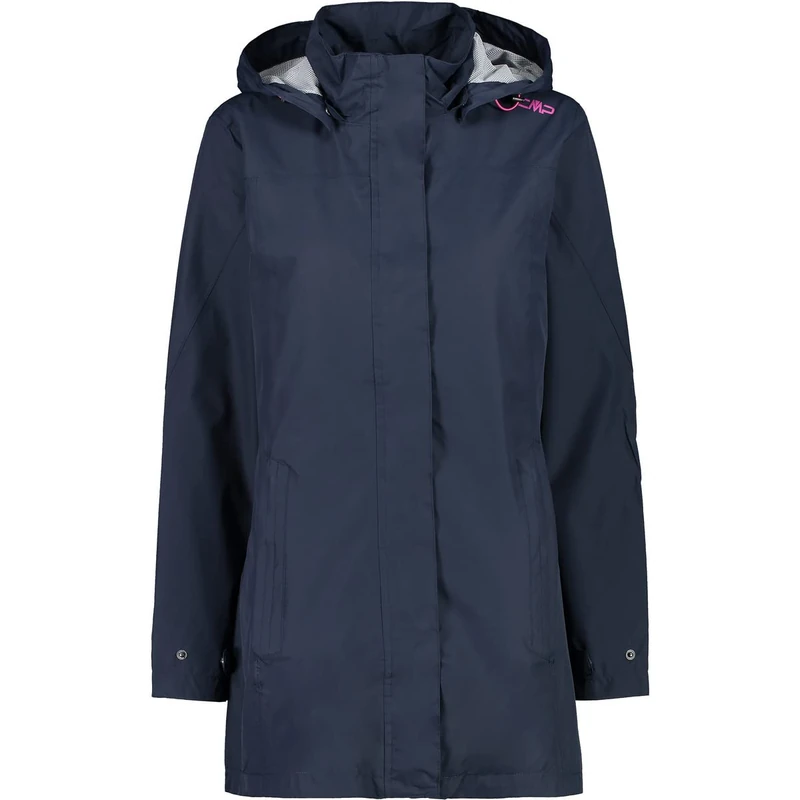 CMP - Woman Jacket Snaps Hood, Black Blue, XXXXL