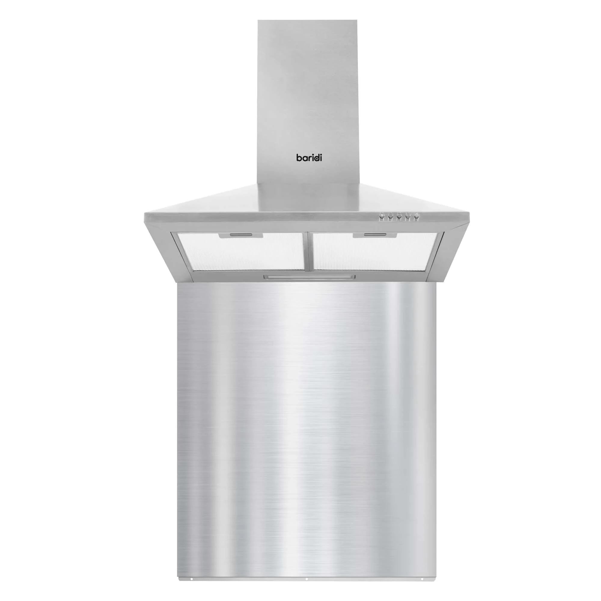 Baridi 60cm Chimney Style Cooker Hood with Carbon Filters & Splashback, Stainless Steel - DH207
