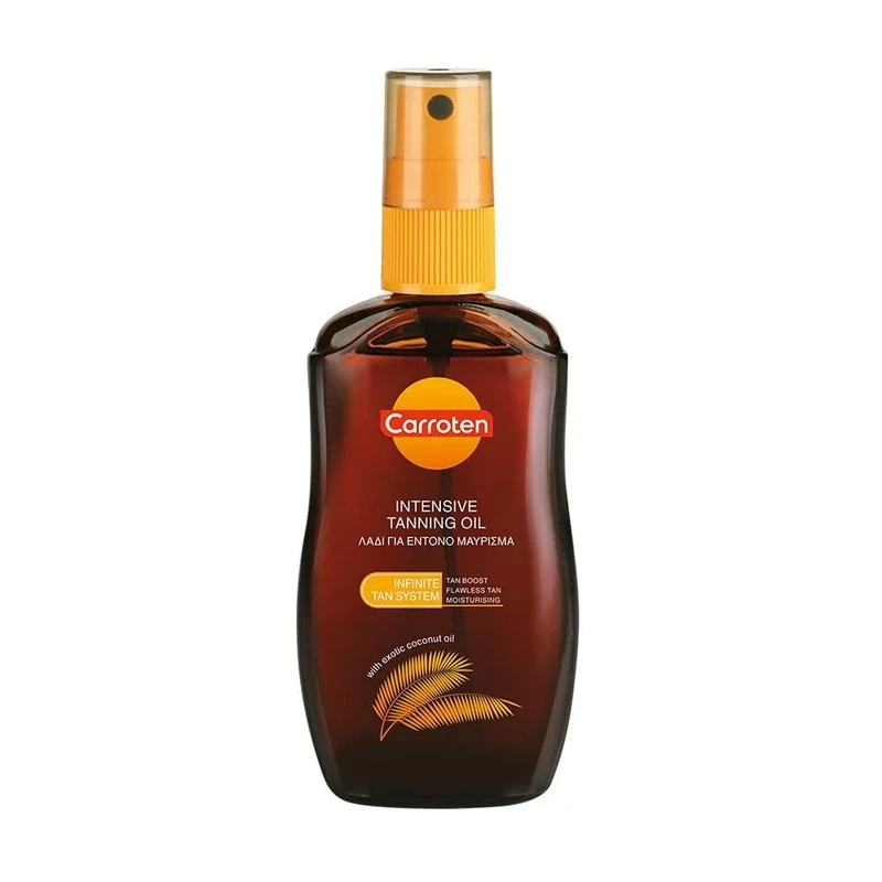 Carroten Intensive Tanning Oil 50 ml - Tan Accelerator with Carrot and Coconut Oils - Sunbed Tanning Accelerator with Vitamin A & E - SPF0