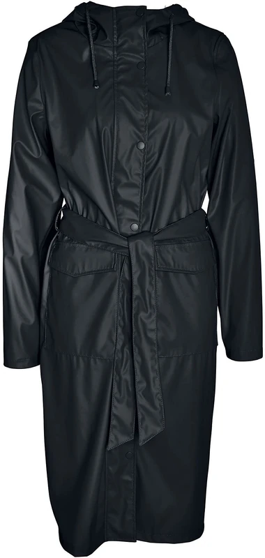 Noisy may Women's Nmsky L/S Raintrench Coat Noos Raincoat, Black, XL