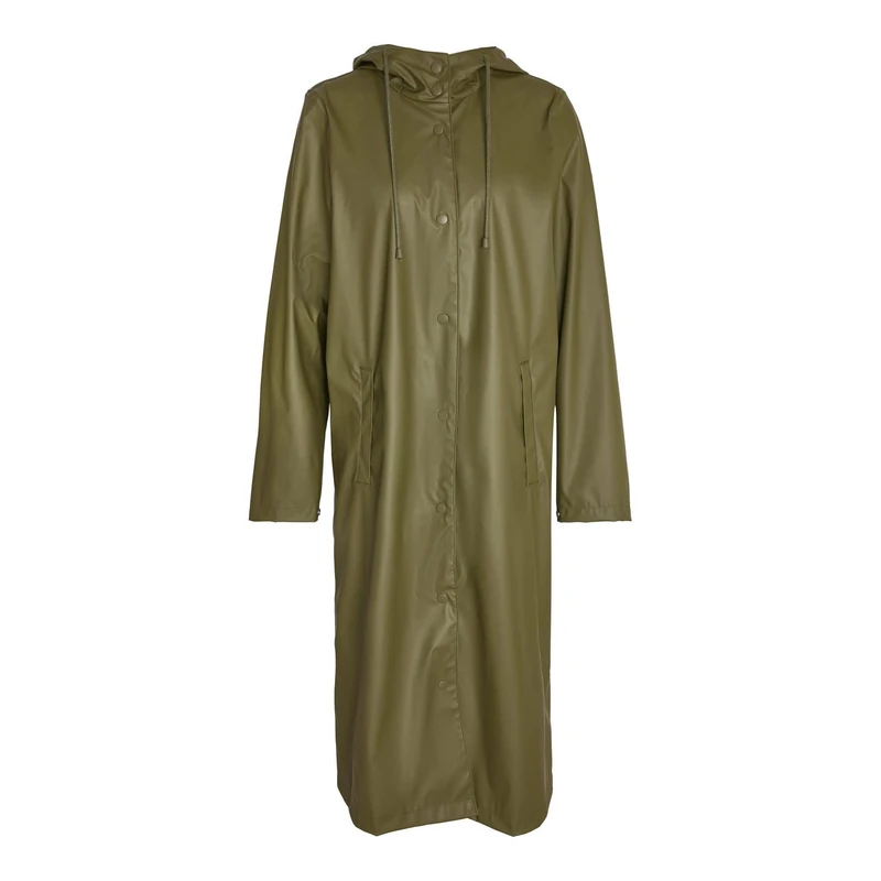 NOISY MAY Women's Nmsky L/S X- Long A-line Raincoat Noos Raincoat, Kalamata, L