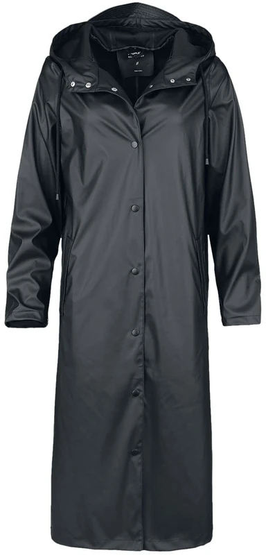 NOISY MAY Women's Nmsky L/S X-Long A-line Raincoat Noos Raincoat, black, XS - Image 1