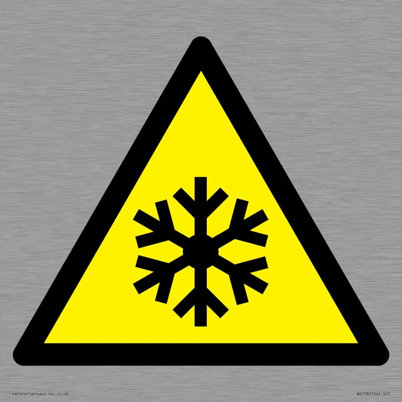 W010 Warning: Low temperature/freezing conditions Sign - 200x200mm - S20