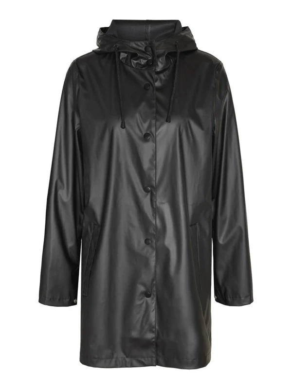 NOISY MAY Women's Nmsky L/S A-line Raincoat Noos Raincoat, black, L