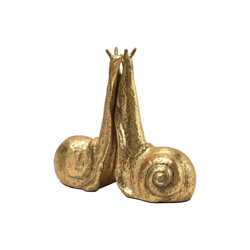 Creative Co-Op Cast Iron Snail, Set of 2, Gold Finish Bookend