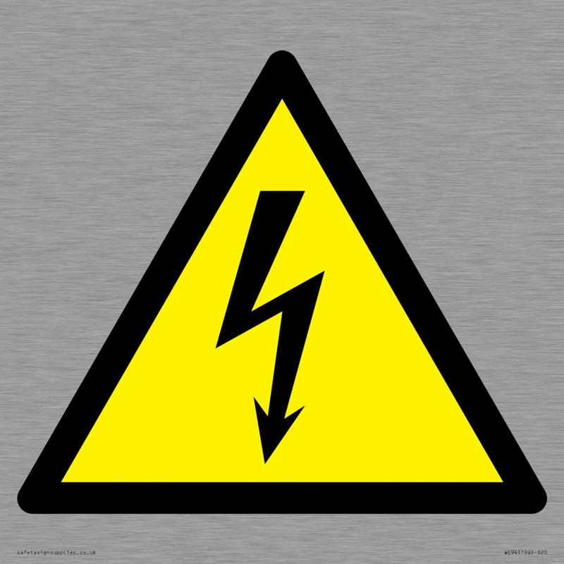 W012 Warning: Electricity Sign - 200x200mm - S20