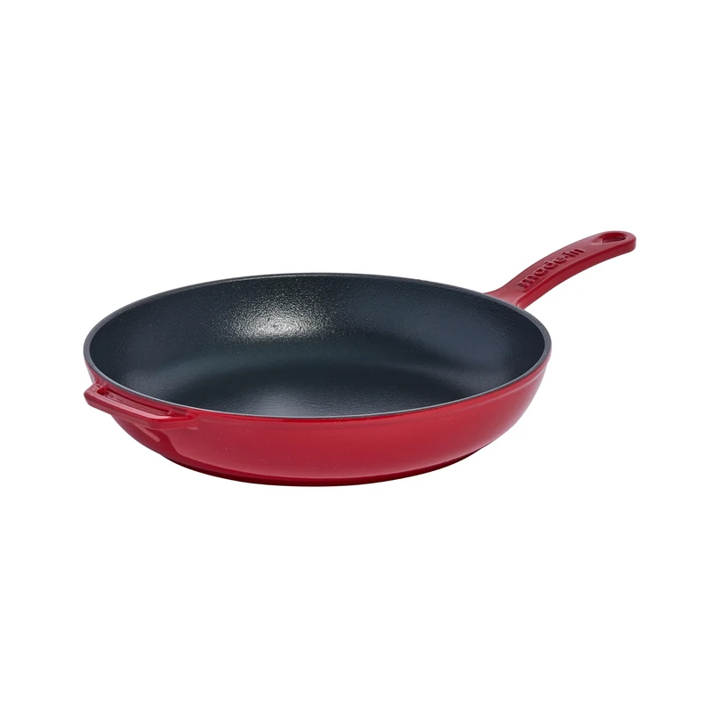 Made In Cookware - Enameled Cast Iron Skillet - Red - Exceptional Heat Retention & Durability - Professional Cookware France - Induction Compatible