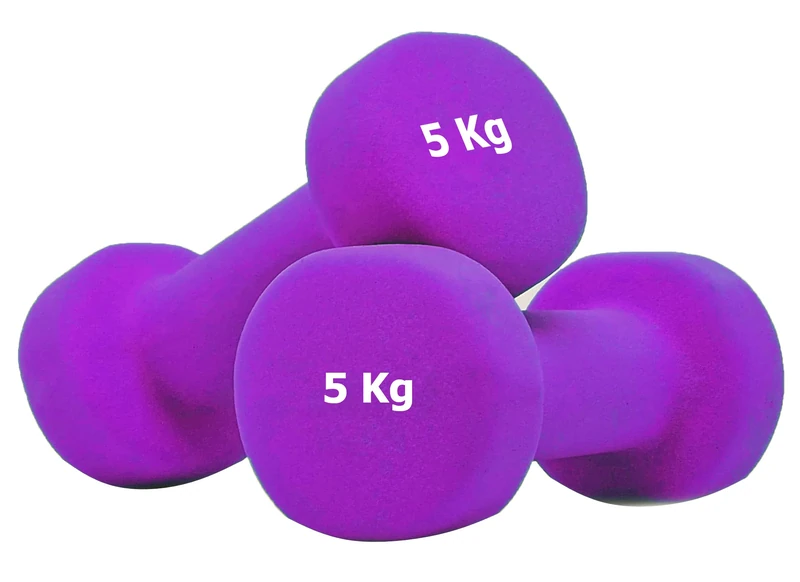 G5 HT SPORT Neoprene Dumbbells for Gym and Home Gym, Non-Slip 0.5 to 6 kg, Pair or Single (2 x 5 kg)
