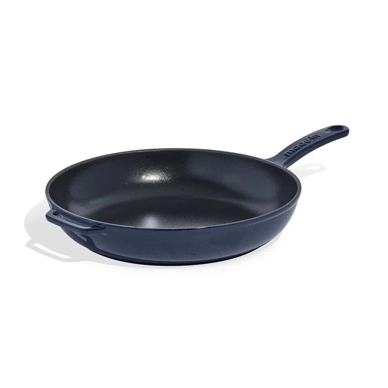 Made In Cookware - Enameled Cast Iron Skillet - Blue - Exceptional Heat Retention & Durability - Professional Cookware France - Induction Compatible