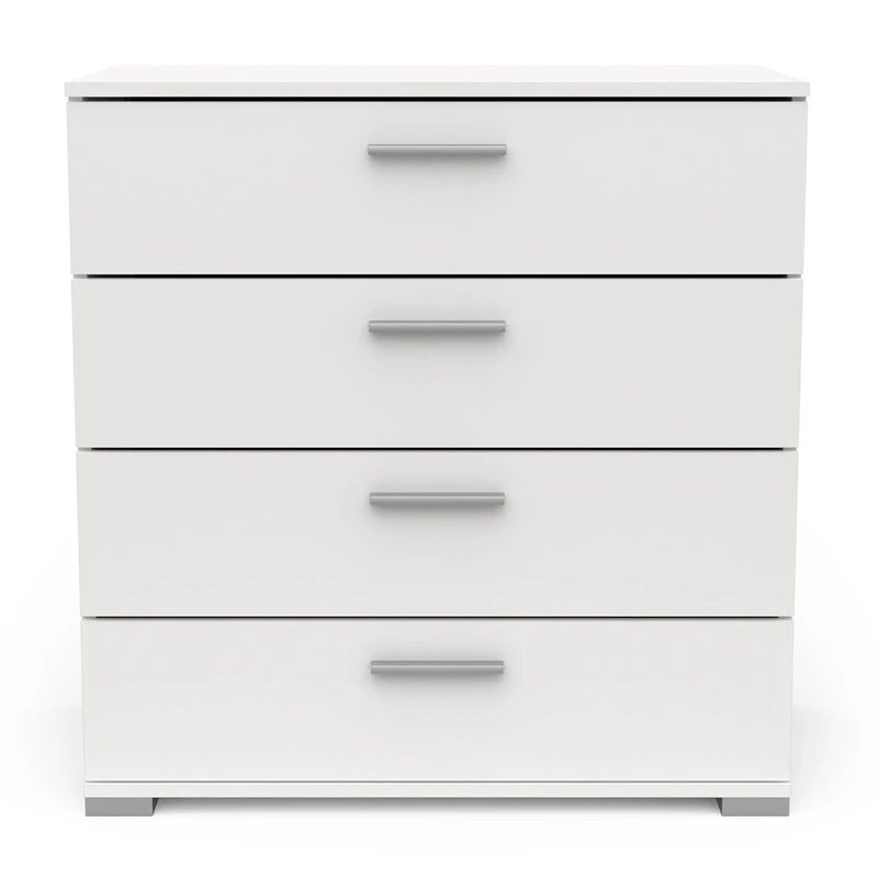 Demeyere Cassettiera a 4 cassetti Stile Contemporaneo-per Camera da letto-L79,7 x P41,9 x H82,6 cm, Colore: Bianco Opaco, L 79,7 x P 41,9 x H 82,6 cm
