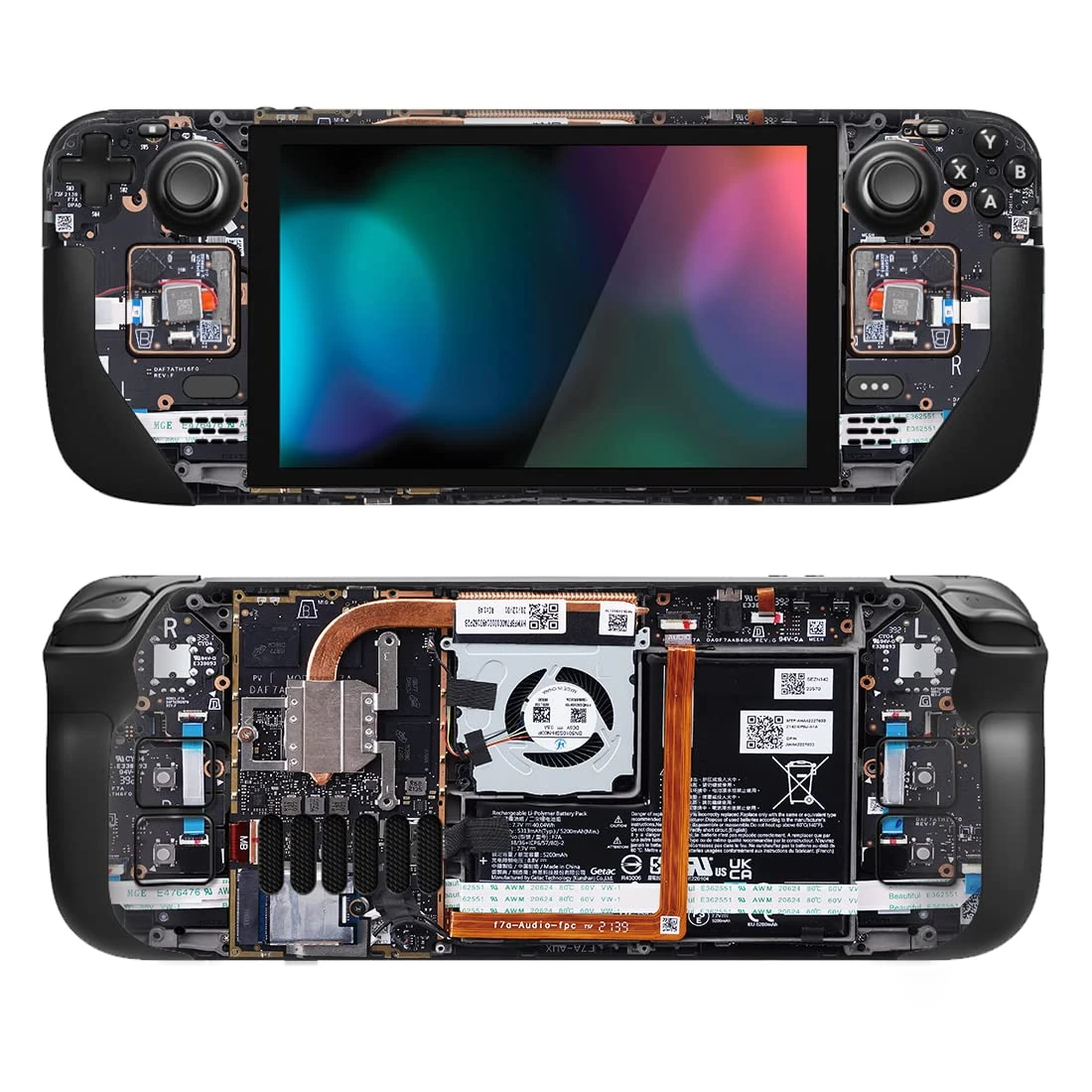 playvital Full Set Protective Skin Decal for Steam Deck LCD, Custom Stickers Vinyl Cover for Steam Deck OLED - Tear Down
