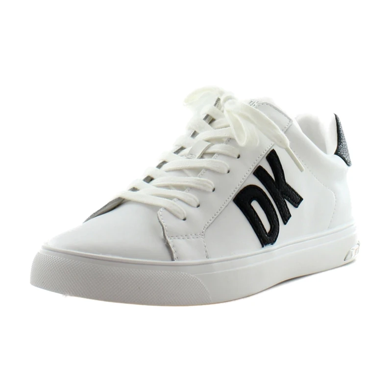 DKNY Abeni Lace-up Leather Trainers Women's Trainers, Brght Wt Bk, 3.5 UK