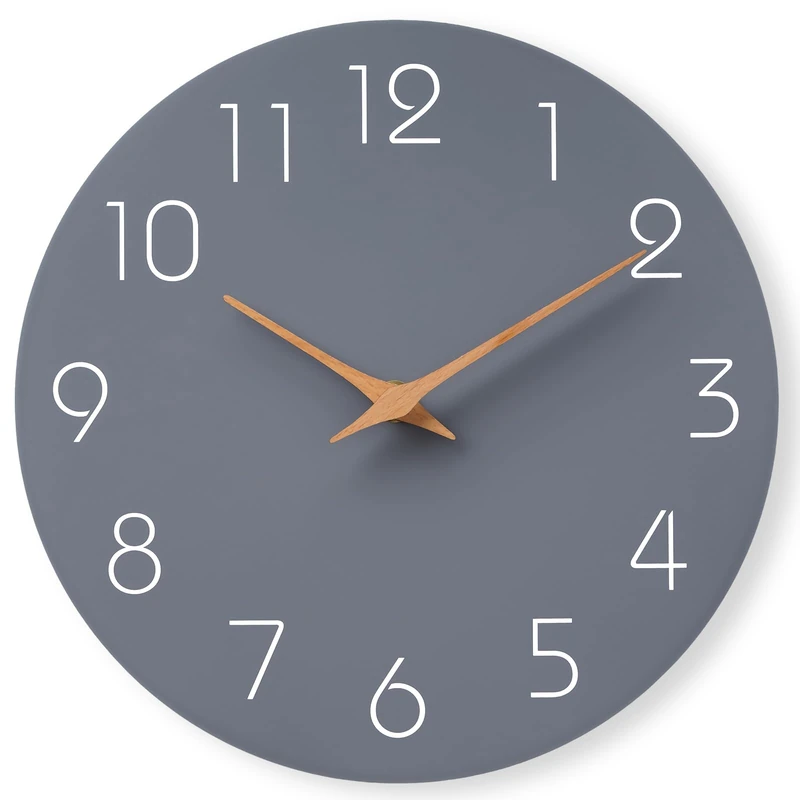 Mosewa Wall Clock, Engineered Wood, C_Grey, 16"