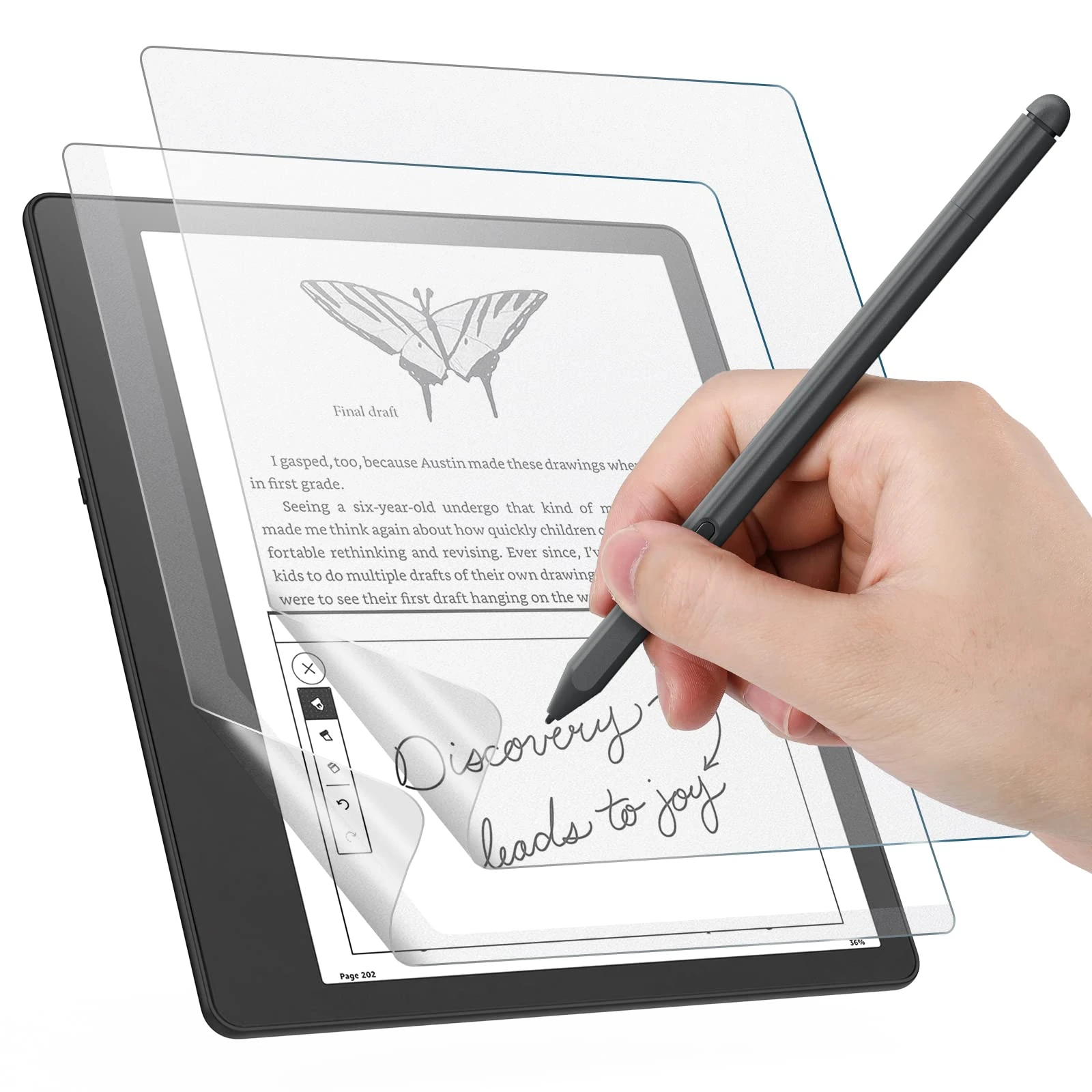 MoKo 2 Pack Matte Screen Protector for 10.2" Kindle Scribe 1st Generation 2024/2022 Release, Paper-Feeling Film Writing Anti-Glare Premium PET Film fit Kindle Scribe 2024/2022, Matte