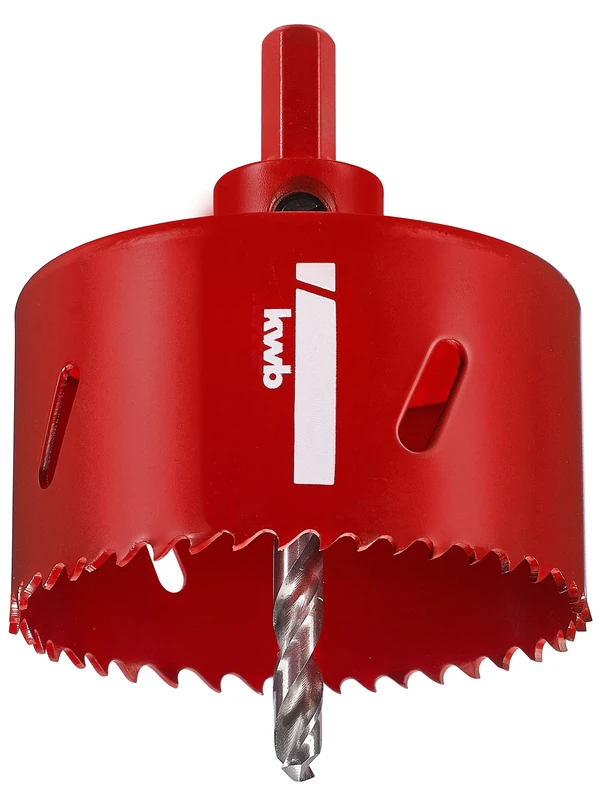 kwb Hss Bi-Metal Hole Saw Ø 74 Mm With Progressive Vario-toothing, High Precision, Hexagonal Shank, 38 Mm Cutting Depth and Centre bit