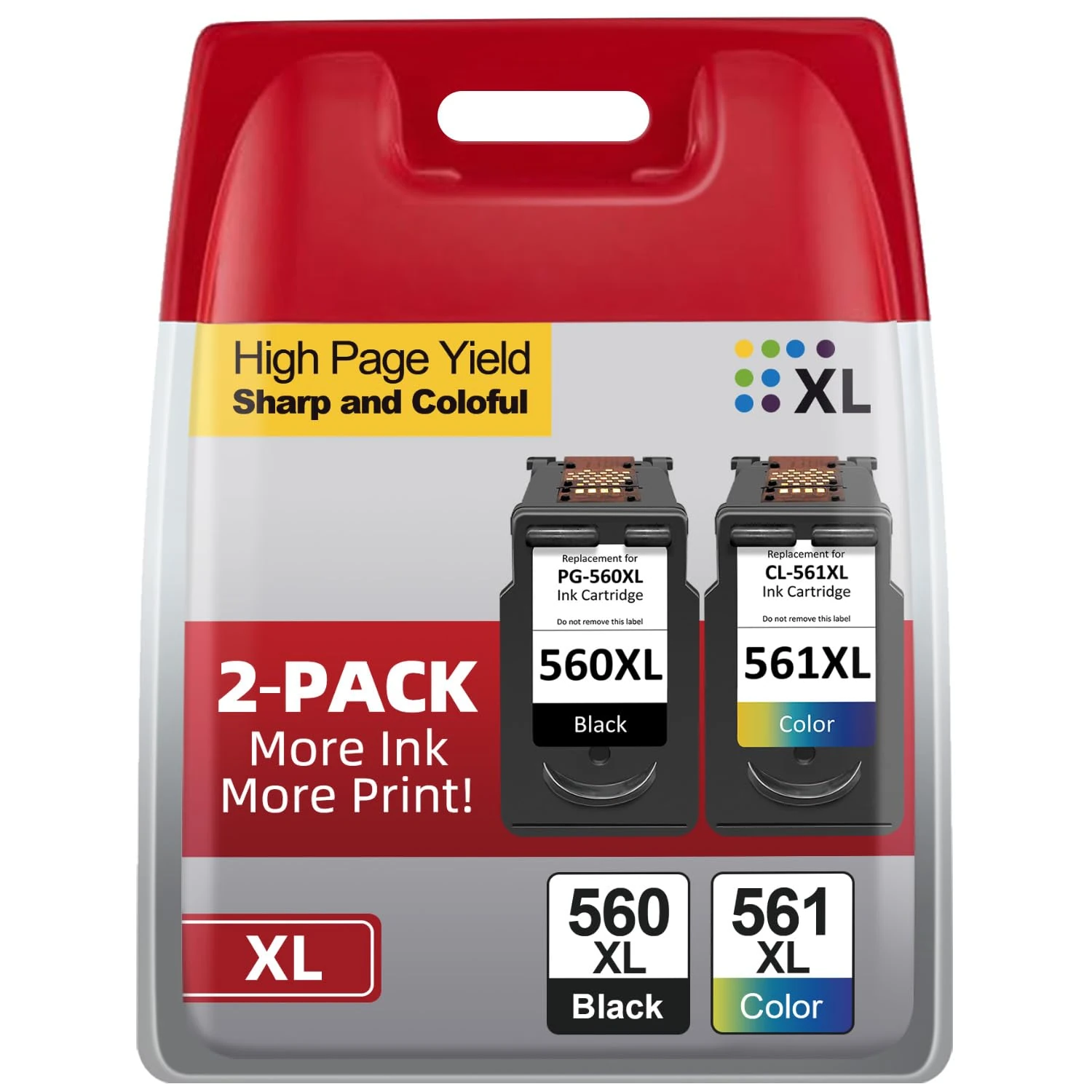 560 561 Ink Cartridges, PG 560 XL Black and CL 561 XL Colour Replacement for Canon 560 561 ink cartridges for TS7450 TS7451 TS5350 TS5351 TS5352 TS5353(1 Black, 1 Colour)