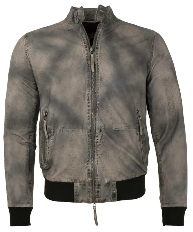 Freaky Nation Men's Fado-fn Leather Jacket, Fossil, L