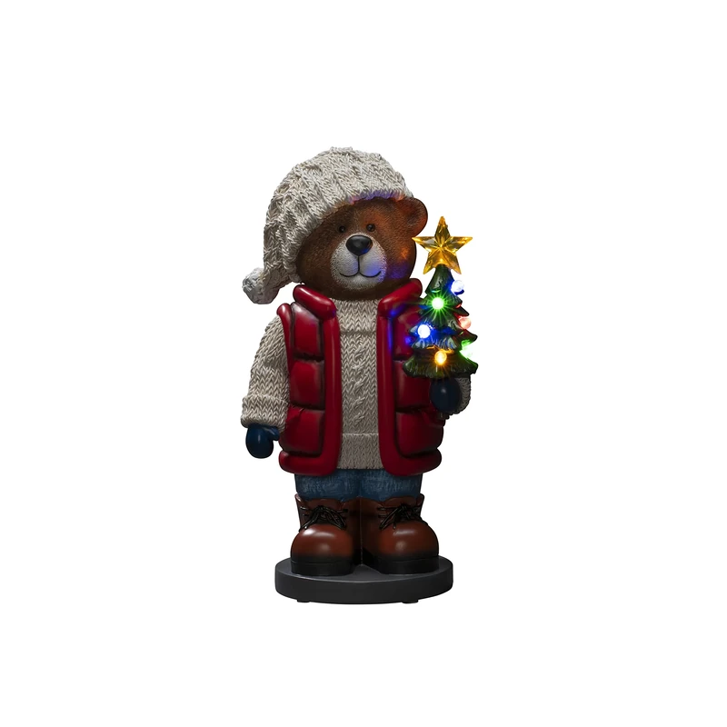 Konstsmide Lights Teddy Bear Ornament Decoration/Battery Operated/Christmas Scene Multi Coloured Diodes, Polyresin