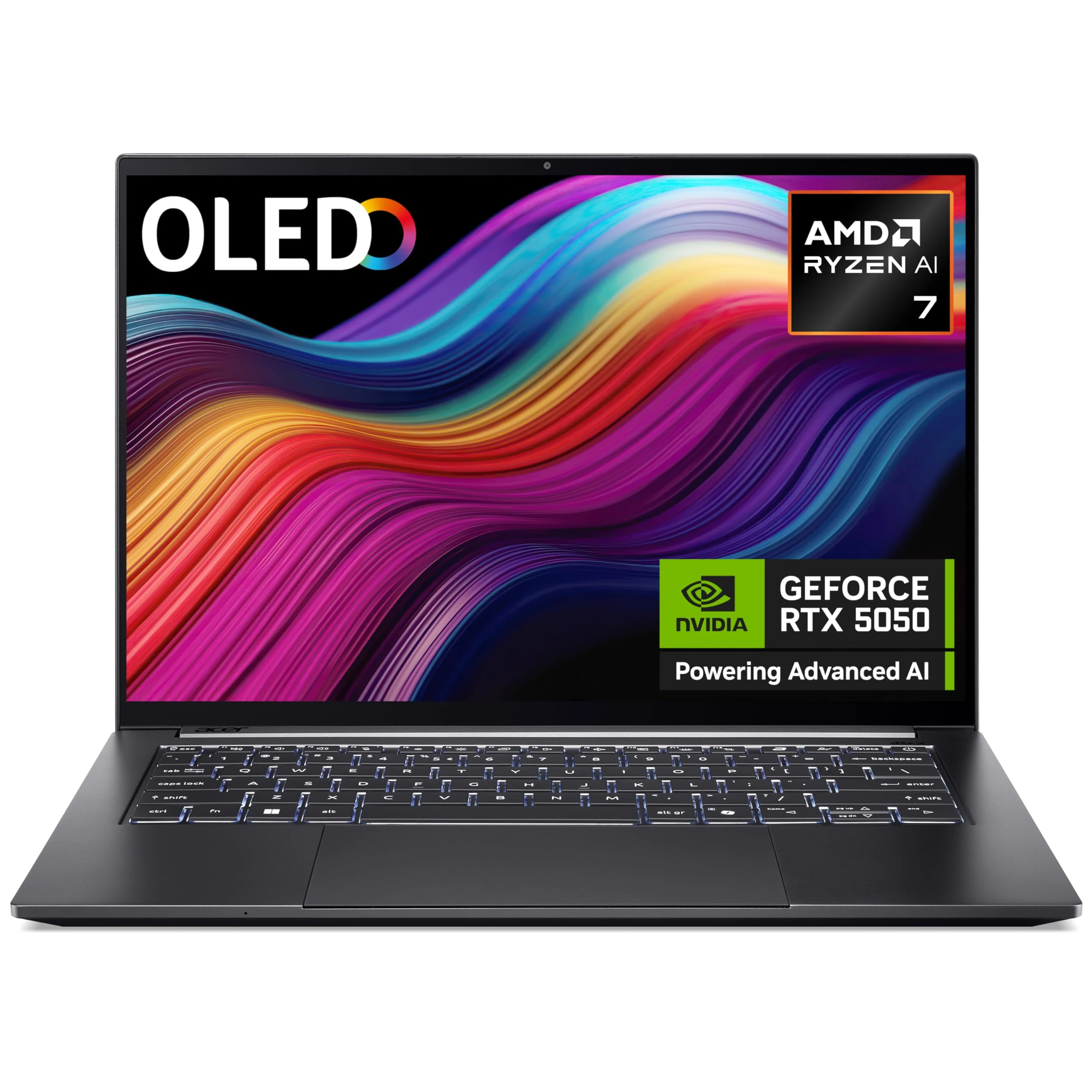 acer Swift X 14 AI SFX14-61G Co-Pilot+ Laptop - AMD Ryzen AI 7 350, 16GB, 1TB SSD, NVIDIA GeForce RTX5050, 14.5" 2.8K OLED 120Hz Touchscreen, Windows 11, Iron