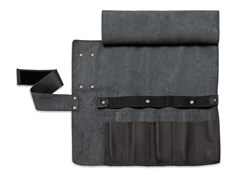 F.DICK 8106801-01 Roll-Up Leather Bag without Assembly Black 47 x 45 cm