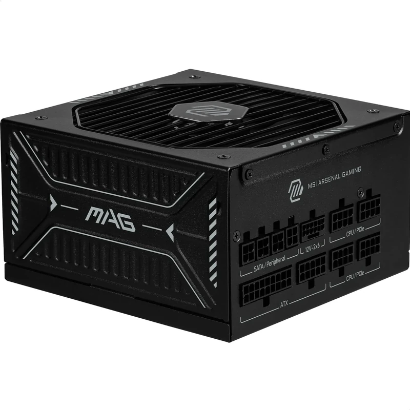 MSI MAG A1000GLS PCIE5 Power Supply Unit, 1000W, 80 Plus Gold, ATX 3.1, PCIe 5.1 GPU Support, Native 12V-2x6, Dual-Color 12V-2x6 Connector, ATX PSU, Embossed Jacket Cables