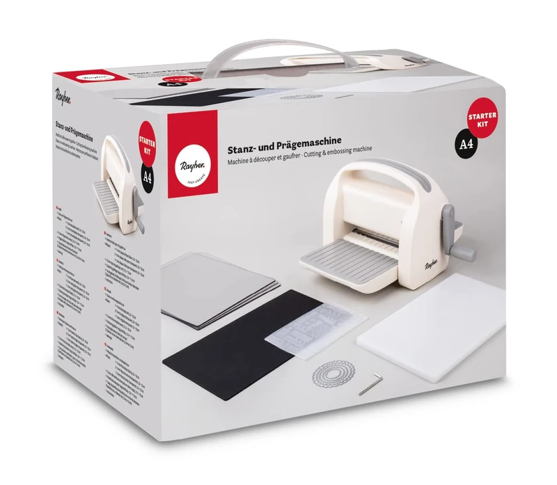 Rayher Die Cutting and Embossing Machine Starter Kit, A4 Die-Cutting Machine for Card Making, Scrapbooking and Papercrafts, 50275000
