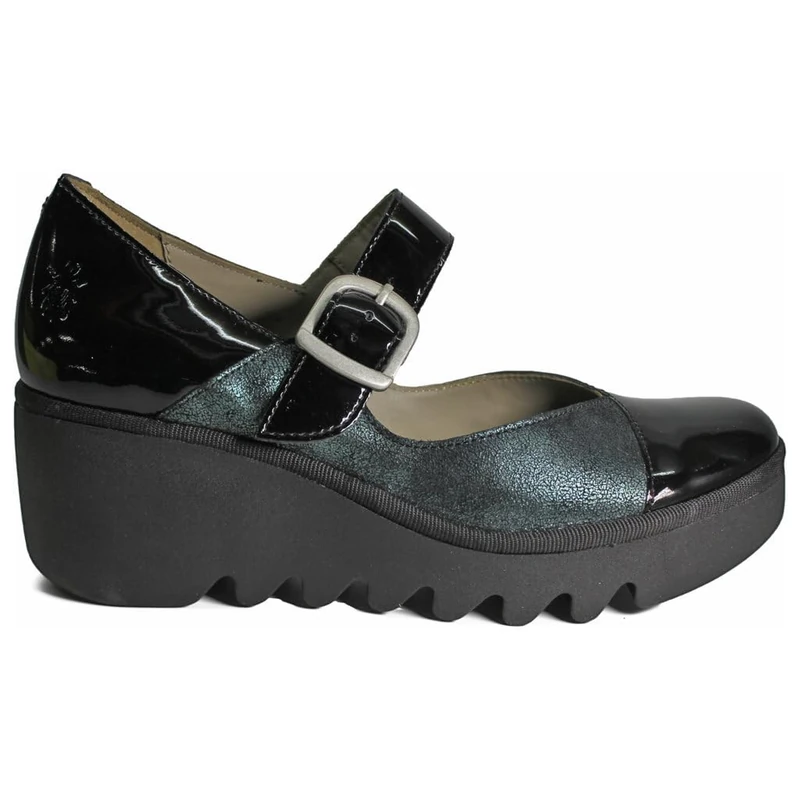 FLY London Women's BAXE428FLY Pump, Black/Green, 7 UK