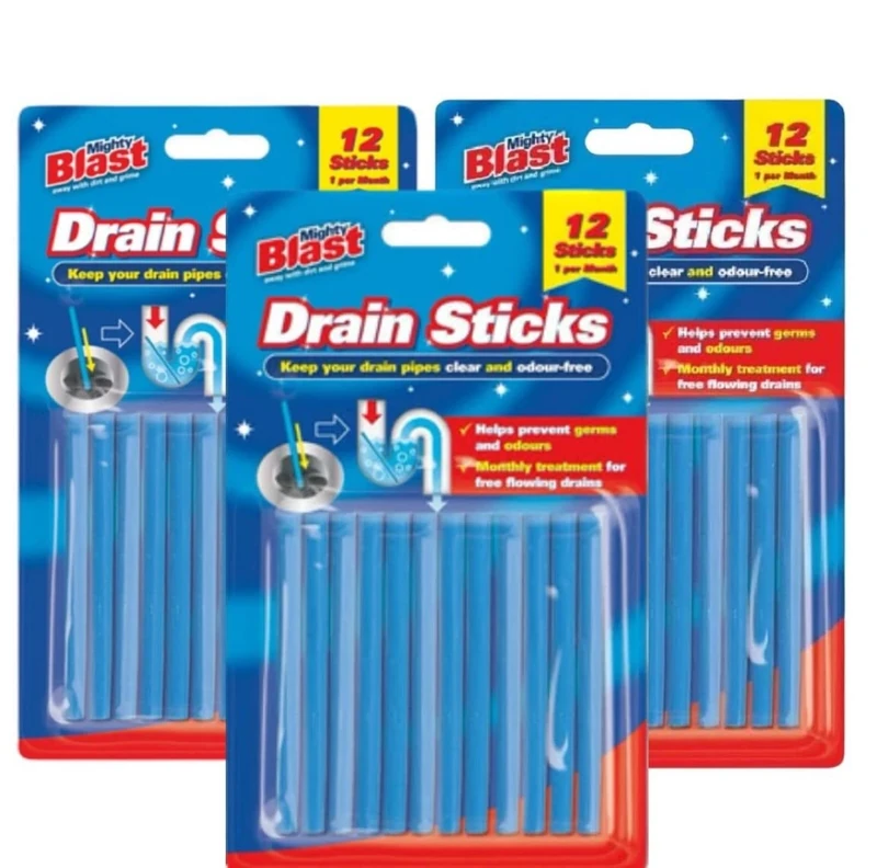 Commercial Strength Drain Sticks, Pack of 36, Enzyme Drain Cleaner for Sinks, Basins, Bathtubs. Powerful Enzymatic Cleaner Prevents Blockages and Bad Odour | Perfect for Grease, Fat, Food Residue.