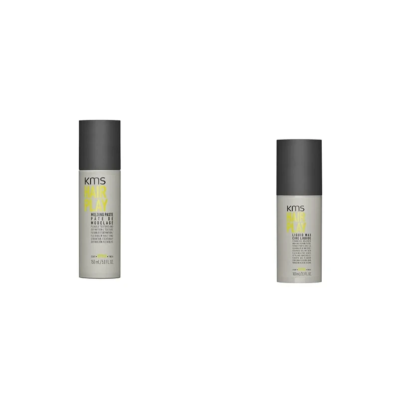 KMS HAIRPLAY Molding Paste for All Hair Types & HAIRPLAY, Liquid Wax longlasting, 100ml