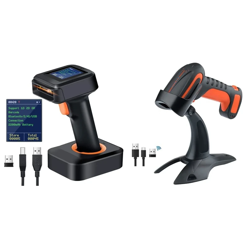 Tera Wireless 2D Barcode Scanner, Bluetooth QR Code Reader, Pro 2D Scanner, Orange