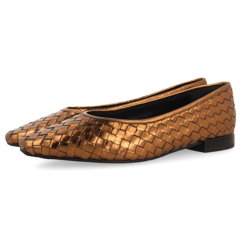 GIOSEPPO eisgarn Women's Braided Leather Ballerinas Bronze, Bronze, 6 UK