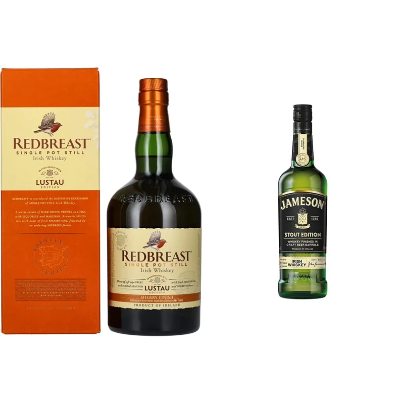 Redbreast Lustau Edition Sherry Finish Irish Whiskey, 70cl & Jameson Stout Edition Irish Whiskey, 700ml