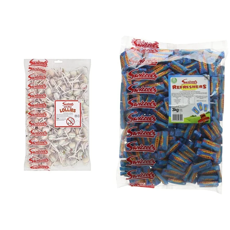Swizzels Double Lollies, 3 Kg & Refreshers Original Lemon Flavour, 3kg