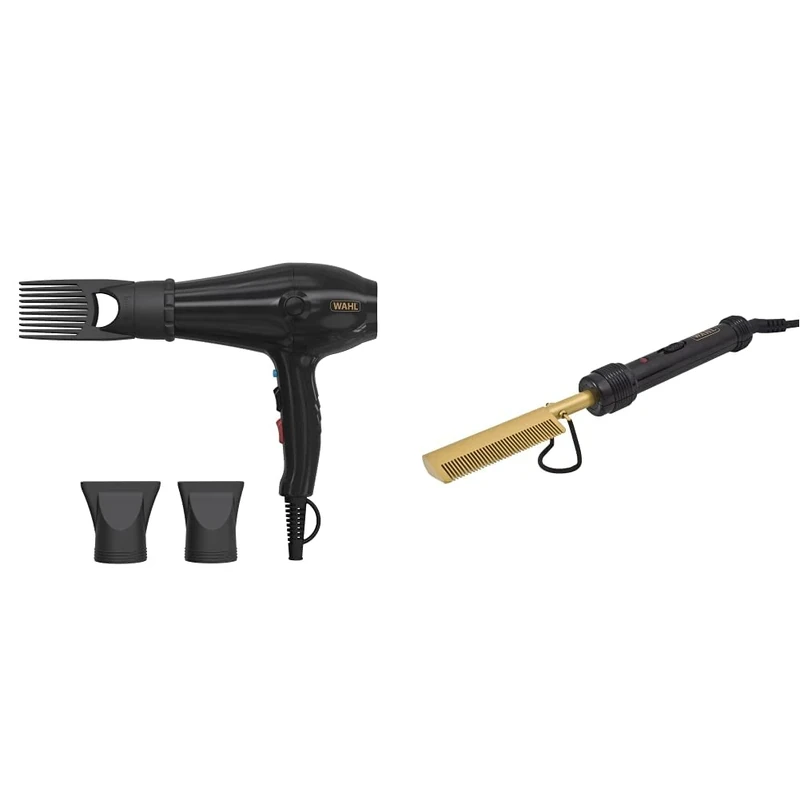 Wahl PowerPik 5000 Hair Dryer - Afro-Caribbean Hair Dryer with Pik Attachment, Three Heat Settings & Hot Comb