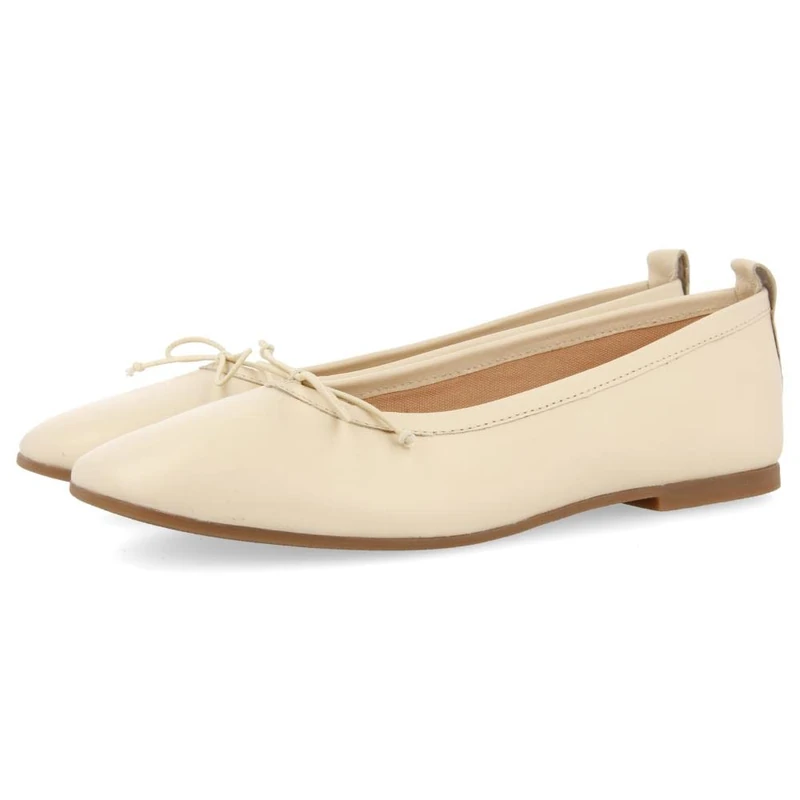 GIOSEPPO pierbach Women's Black Leather Ballerinas, Ivory White, 6 UK - Image 1
