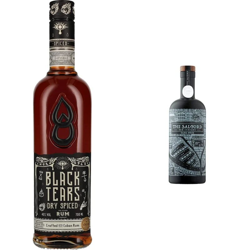 Black Tears Spiced Rum 70cl & The Salford Dark Spiced Rum, 70cl