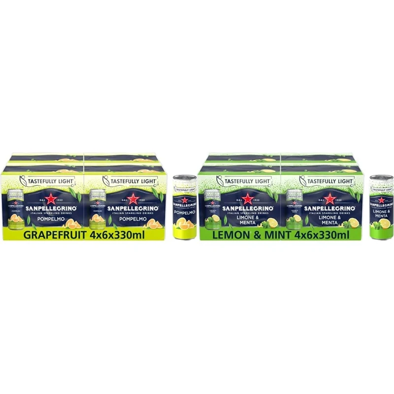 San Pellegrino Grapefruit 4x6x330ml and San Pellegrino Lemon & Mint 4X6x330ml