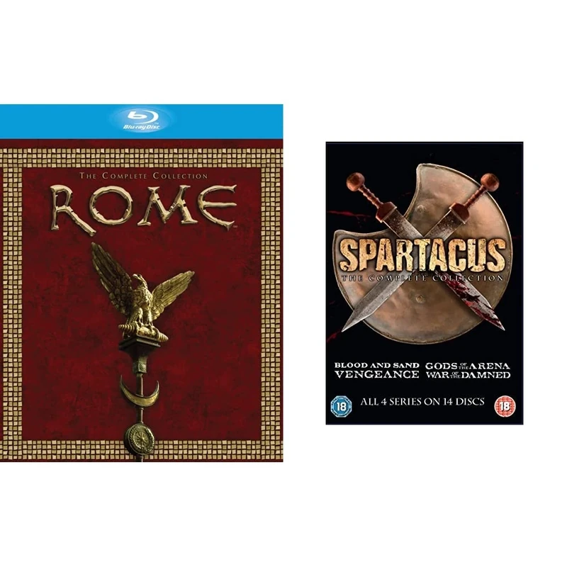 Rome: The Complete Collection [Blu-ray] [2005] [2007] [Region Free] & spartacus complete slim edition [DVD] [2017]