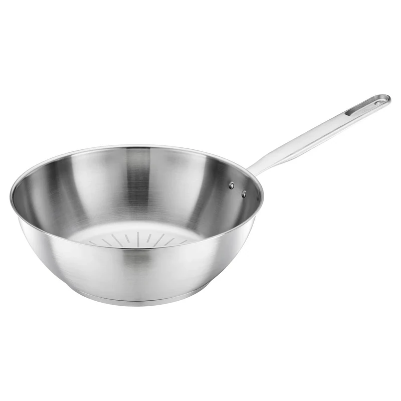 Fiskars wok, Ø 28 cm / 4.5 L, All steel pure, Uncoated pan, Suitable for all hobs, Recycled stainless steel, Silver, 1065629