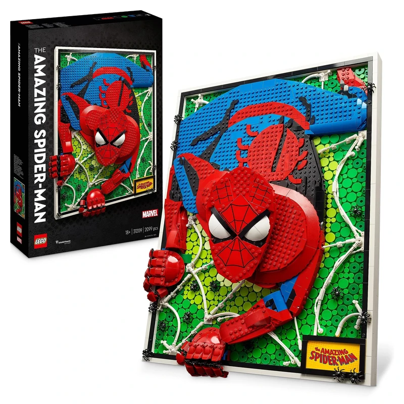 LEGO ART The Amazing Spider-Man 3D Wall Art Set, Buildable Canvas Poster, Super Hero Home Decoration, Creative Activity, Comic Gift for Teens and Adults 31209
