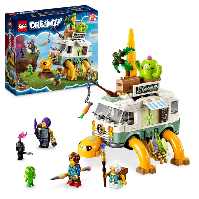 LEGO DREAMZzz 2-in-1 Mrs. Castillo's Turtle Van Set, Build a Toy Camper Vehicle from the TV Show in 2 Ways, With Mateo, Zoey and Z-Blob Characters, Toys for Kids, Boys, Girls Aged 7+ 71456