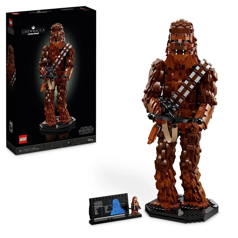 LEGO Star Wars Chewbacca Set, Collectible Wookiee Figure with Bowcaster and Minifigure, Return of the Jedi 40th Anniversary Model Kit for Adults, Father's Day Treat, Gift for Men & Women 75371