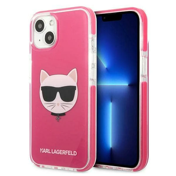 KARL LAGERFELD KLHCP13MTPECPI Hard Case for iPhone 13 6.1 Inch Fuchsia Choupett transparent
