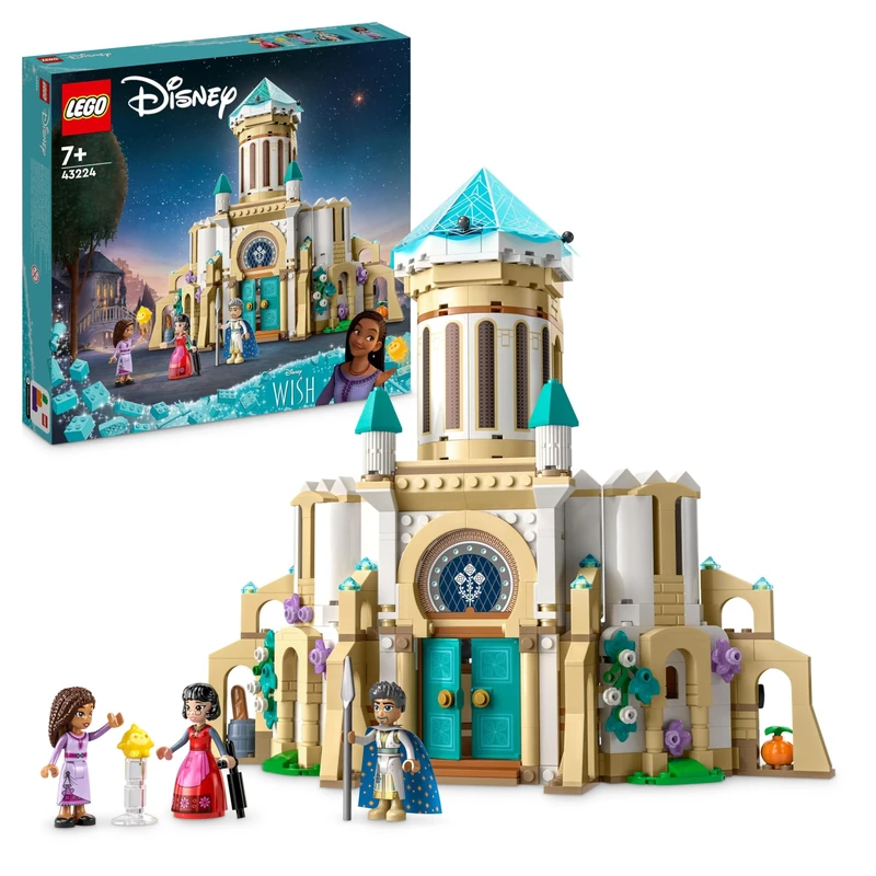 LEGO Disney Wish King Magnifico's Castle Buildable Toy from the Wish Movie with Asha, Dahlia and King Magnifico Mini-Dolls plus Star Figure, for 7 Plus Year Old Girls, Boys, Kids 43224