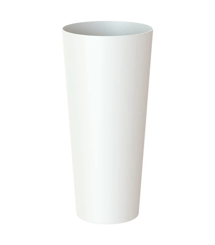 Artevasi Porto High Pot, Tall and Round Shaped Flower Pot With Insert, Indoor or Outdoor, 80cm high, White